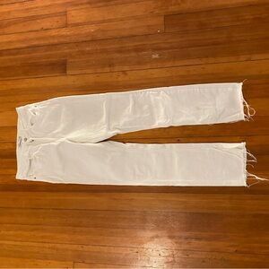 Zara Split Flare White Jeans